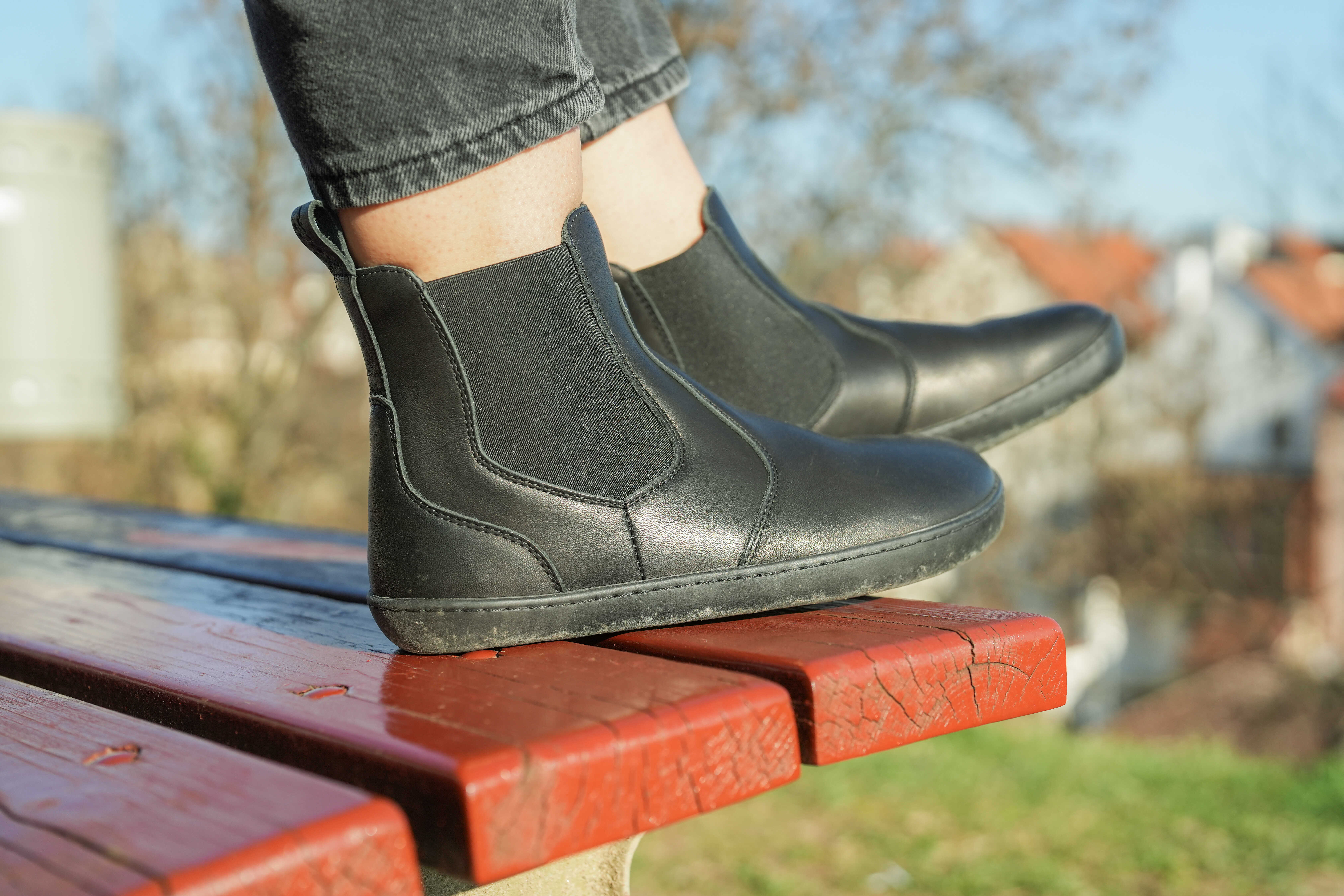 UMA černé - barefoot boty typu chelsea